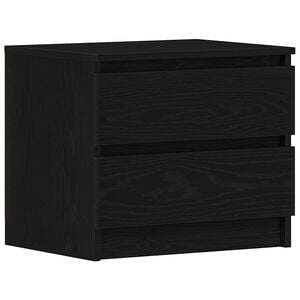 vidaXL Armadio da Notte Rovere Nero 50 x 40 x 43,5 cm