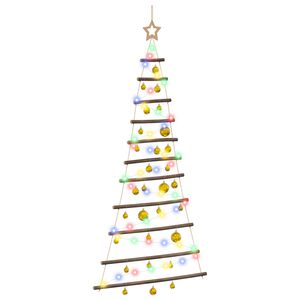 vidaXL Albero di Natale appeso con palle 150 cm 80 LED Multicolore