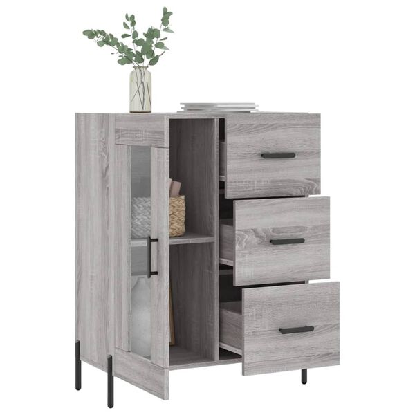 vidaXL Credenza Grigio Sonoma 69,5x34x90 cm in Legno Multistrato