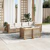 vidaXL Set Divani da Giardino 7 pz con Cuscini Beige in Polyrattan