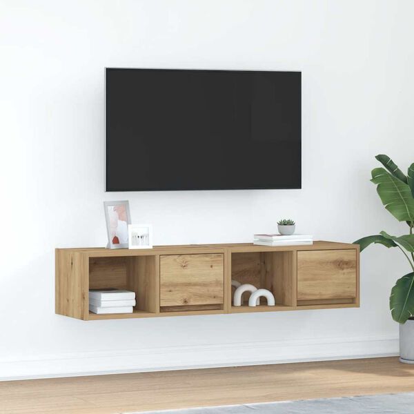 vidaXL Mobili Porta TV 2 pz Rovere Artigianale 60x31x25,5cm Truciolato