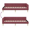 vidaXL Cornice del letto ad angolo Rosso Vino 100 x 200 cm Tessuto