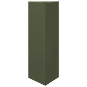 vidaXL Fioriera da Giardino Verde Oliva Triangolare 30x26x75cm Acciaio