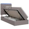 vidaXL Letto con contenitore LED e materasso Tortora 90 x 200 cm