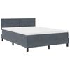 vidaXL Letto a molle con materasso Grigio scuro 140 x 190 cm Velluto