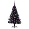 vidaXL Albero di Natale artificiale con luci integrate Nero 150 cm PVC