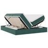 vidaXL Letto con contenitore e materasso Verde Scuro 200 x 200 cm