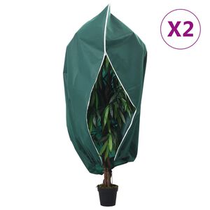 vidaXL Coperture con Cerniera per Piante 2pz 70 g/m&sup2; 1x1,55 m