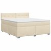 vidaXL Letto box spring con materasso Crema 140 x 200 cm Tessuto