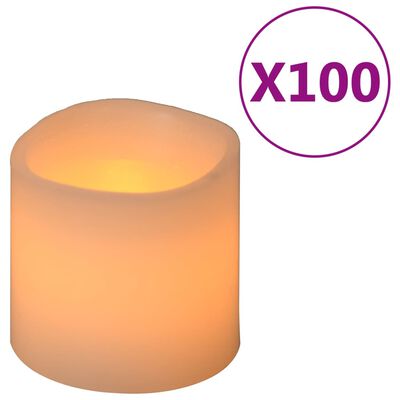 vidaXL Candele Elettriche a LED 100 pz Bianco Caldo