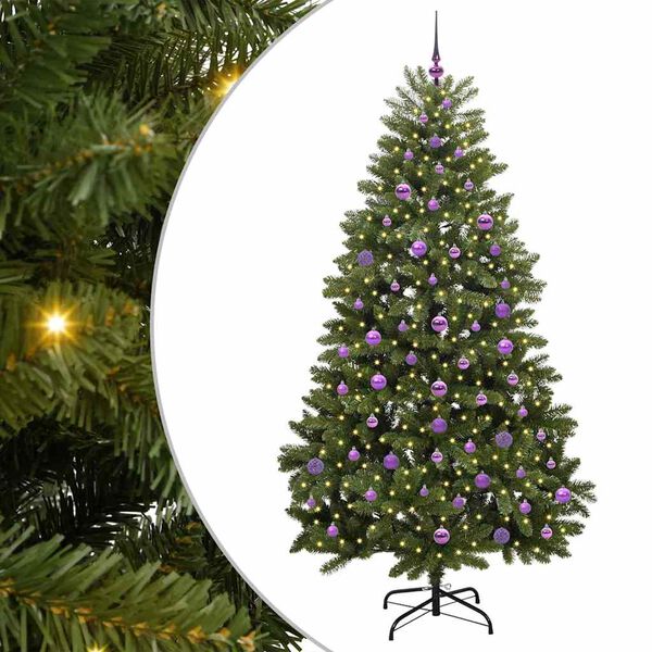 vidaXL Albero di Natale artificiale Verde 210 cm PVC e Metallo