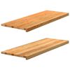 vidaXL Davanzali 2 pz Marrone Chiaro 110x40x2 cm Legno Massello Rovere