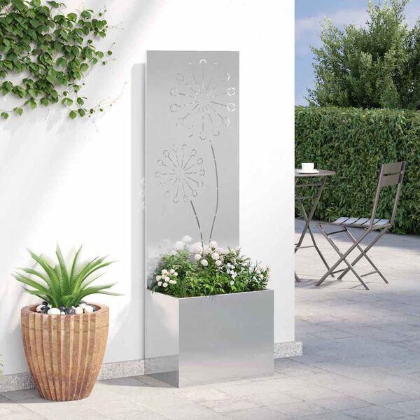 vidaXL Schermo per privacy in giardino Traforo Argento 50 x 140 cm