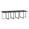 vidaXL Set Pranzo da Giardino 11 pz con Cuscini in Polyrattan Grigio