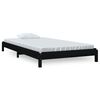 vidaXL Letto Impilabile Nero 80x200 cm in Legno Massello di Pino