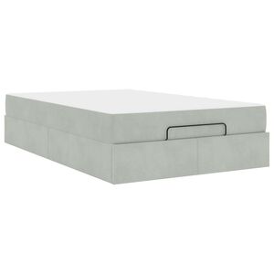 vidaXL Struttura letto con materasso 2 pcs Grigio chiaro Velluto