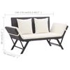 vidaXL Panca da Giardino con Cuscini Nera 176 cm in Polyrattan