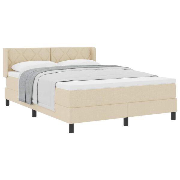 vidaXL Letto a molle con materasso Crema 200 x 160 cm Poliestere