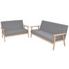 vidaXL Set di Divani 2 pz in Tessuto Grigio Chiaro