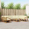 vidaXL Set di divani da esterno con cuscino 11 pcs Naturale e Crema