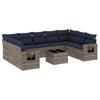 vidaXL Set Divani da Giardino 10 pz con Cuscini Grigio in Polyrattan