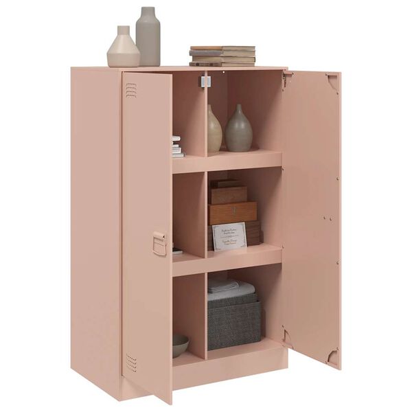 vidaXL Credenza Rosa 67x39x107 cm in Acciaio