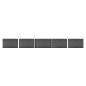 vidaXL Set Pannelli di Recinzione in WPC 872x105 cm Nero