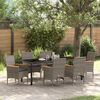 vidaXL Set da Pranzo per Giardino con cuscino 7 pcs Grigio polyrattan