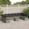 vidaXL Set Divano da Giardino 11 pcs Grigio polyrattan