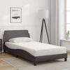 vidaXL Letto con Materasso Dover Grigio 100x200 cm in Similpelle