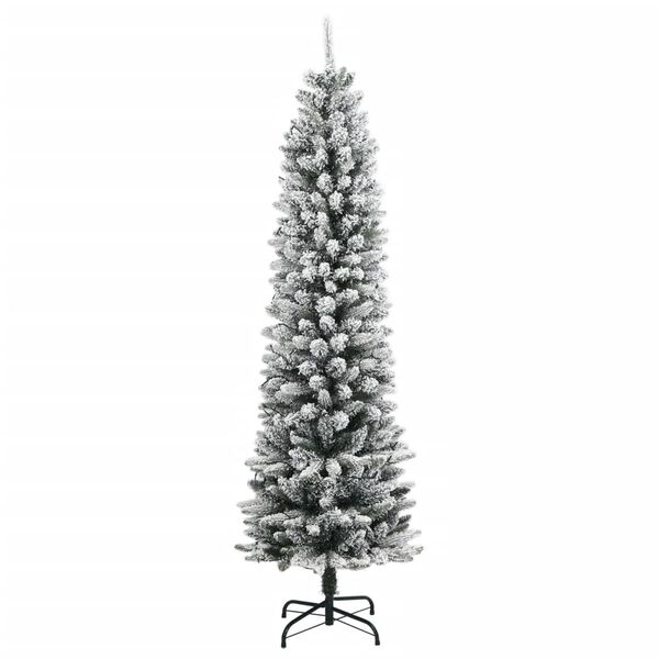 vidaXL Albero di Natale Artificiale con 150 LED e Neve Fioccata 150 cm