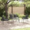 vidaXL Set di Mobili da Giardino 4 pcs Nero e Crema polyrattan