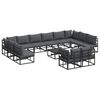vidaXL Set Divano da Giardino 13 pz Nero Alluminio