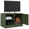 vidaXL Mobili TV 2 pz Verde Oliva 67x39x44 cm in Acciaio