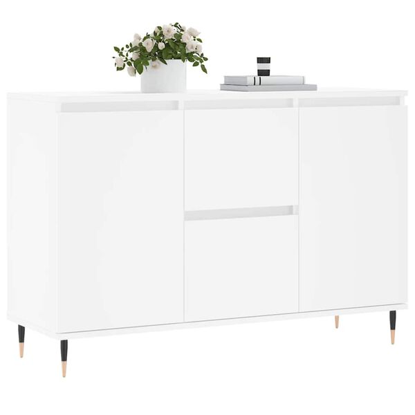 vidaXL Credenza Bianca 101,5x35x70 cm in Legno Multistrato