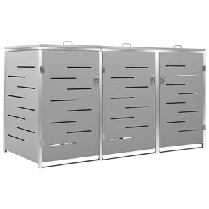 vidaXL Copribidone per Spazzatura Singolo 69x77,5x115cm Acciaio Inox
