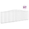 vidaXL Cesti Gabbioni ad Arco 7 pz 400x30x120/140 cm Ferro Zincato