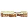 vidaXL Set di divani da esterno con cuscino 6 pcs Naturale e Crema