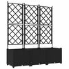 vidaXL Vaso da giardino 3 pz Nero 120 x 40 x 143 cm PP