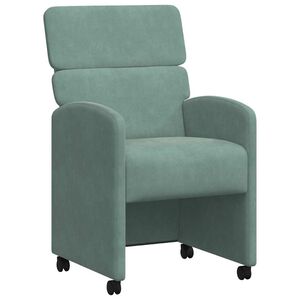 vidaXL Sedie da Pranzo con Ruote 2 pz Velluto verde mare