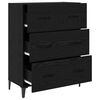 vidaXL Credenza con cassetto Rovere Nero 69,5 x 34 x 90 cm