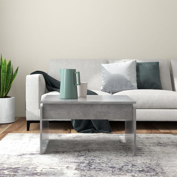 vidaXL Tavolino da Salotto Grigio Cemento 68x50x38cm Legno Multistrato