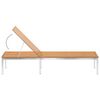 vidaXL Sdraio con Cuscino in Legno Massello di Teak e Acciaio Inox