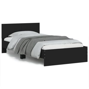 vidaXL Giroletto con Testiera Nero 100x200 cm in Legno Multistrato
