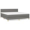 vidaXL Giroletto a Molle con Materasso Grigio Scuro 180x200 cm Tessuto
