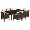 vidaXL Set da Pranzo da Giardino 9pz con Cuscini Marrone in Polyrattan