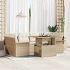 vidaXL Set Divano da Giardino 7 pcs Beige Poly Rattan