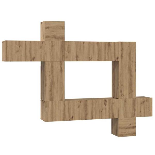 vidaXL Set mobile TV 10 pcs rovere artigianale 30.5 x 30 x 90 cm