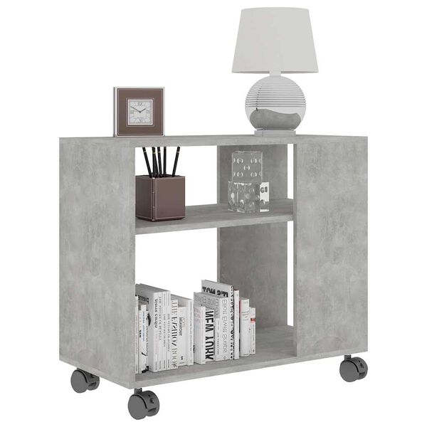 vidaXL Tavolino Grigio Cemento 70x35x55 cm in Legno Multistrato