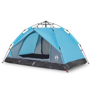 vidaXL Tenda a Cupola da Campeggio 2 Persone Blu a Rilascio Rapido